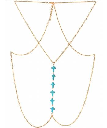 Blue Crosses Body Chain